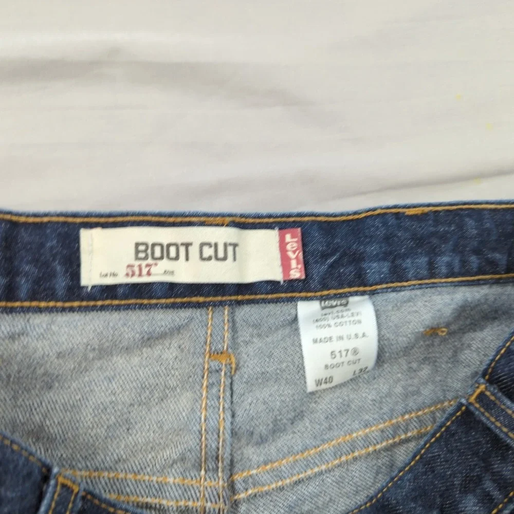 Levis Jeans Men 40x32 Blue 517 Boot Cut Western Cowboy Casual Preppy Made in USA